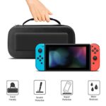 BOOGIIO Nintendo Switch Carrying Case, Hard Shell Travel Carrying Box Case for Nintendo Switch with 10 Game Cards Holders, Portable Pouch for Nintendo Switch Console & Accessories -Black