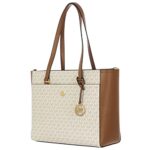 Michael Kors Maisie 3 In 1 Large Top Zip Tote Crossbody Pouch Wristlet MK Signature (Vanilla)