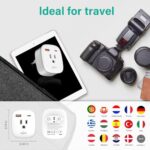 European Travel Plug Adapter, PD 20W USB-C International Power Plug, 2 Outlets & 2 USB Charger (1 USB C), AiJoy Type C Outlet Adaptor Charger for US to Italy France Germany, Travel Essentials
