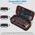 Gammeefy One-Piece Joypad Switch Controller Carrying Case, with 10 Games Cartridges Protective Hard Shell Travel Carrying Case Pouch for Console & Accessories（Classic red and black）