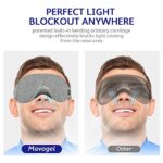 Mavogel Cotton Sleep Eye Mask – Updated Design Light Blocking Sleep Mask, Soft and Comfortable Night Eye Mask for Men Women, Eye Blinder for Travel/Sleeping, Includes Travel Pouch, Grey