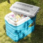 Pinnacle 10 Liter Insulated Cooler Lunch Box -Portable Camping/Picnic Hard Cooler –Coolbox Keeps Cool for 48 hrs. with Ice Retention–Heavy Duty Cooler for Beach, Grill, Travel,Tailgating,Small Blue