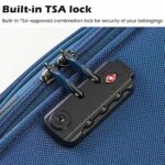 Coolife Luggage 4 Piece Set Suitcase TSA Lock Spinner Softshell lightweight (dark green)