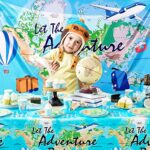 Adventure World Awaits Map Plastic Tablecloth – 1 Pack 54*108″ Travel Themed Table Decorations Supplies Bon Voyage Disposable Table Cover for Baby Shower Birthday Graduation Retirement Party