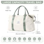 Travel Bag for Women,Weekender Tote Bag Carry on Bag Overnight Bag with Trolley Sleeve Sports Gym Bag with Wet Pocket Personal Item Travel Bag Workout Duffel Bag Beige Green