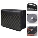 Konelia 128 Slots PU Leather CD DVD Storage Case Holder Binder VCD Wallet Box Without Handle for Home Travel Office