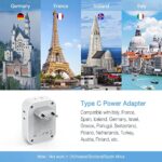 TESSAN 3 Pack European Travel Plug Adapter USB C, US to Europe Power Adapter with 4 AC Outlets and 3 USB (1 USB C), Euro Charger Adaptor Type C for USA to EU Spain France Iceland Italy Germany Greece