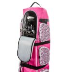 Pink Tees and Birdies Soft-Sided Golf Travel Bag with Wheels for Women Golfers, 600D Heavy-Duty Oxford Wear-Resistant, Lightweight & Foldable, Padded Protection Golf Club Travel Cover for Airlines