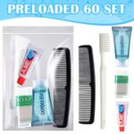 Ziliny 60 Kits Basic Toiletry Kits Homeless Personal Hygiene Kit Bulk Homeless Care Package Supplies Travel Toiletry Kit Homeless Hygiene Kit Bulk for Men Women Charity Reusable Toiletry Bag