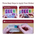 Pill Organizer with Medicine Labels 161 Labels Travel Daily Pill Container Mini Medication Organizer Storage Pill Organizer Travel Essentials Pill Case 7 Day Pill Organizer (Pink, 1 Pack)