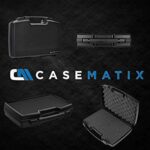 CASEMATIX Hard Travel Case with Foam and Padlock Rings – Customizable Foam Fits Pico Mobile Projectors, Recorders, Microphones and More Small Electronics & Accessories up to 14.5″ x 7.5″ x 2.75″