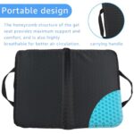 Wllead Gel Portable Seat Cushion (14.5″ x 10.6″) Foldable Travel Cushion, for Airplane Seats, Camping, Stadium, Cinema, Garden Benches Seat Cushion, Relieve Sedentary Pain