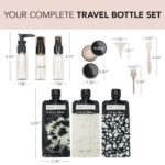 Kitsch Travel Bottles for Toiletries – TSA Approved, Refillable, Leak-Proof Travel Size Containers, Essentials Kit for Shampoo, Conditioner, Lotion & More – 11 Pack