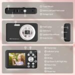 SLRNQJA Digital Camera, FHD 1080P Compact Camera with 32GB Card，48MP Camera 2.4” LCD 16X Digital Zoom for Kid Student Children Teen Girl Boy(Black)