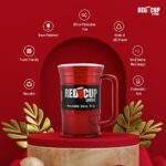 Red Beer Party Mug Glass Tumbler 12 Pack |Unbreakable Cups Beer Stein Reusable Drinking Supplies Birthday, Anniversary, Big Grip Tumbler Travel Outdoors | Dishwasher Safe Party Essentials