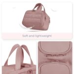 BAGSMART Travel Toiletry Bag, Lightweight Large Wide-open Travel Bag for Women, Puffy Cosmetic Makeup Bag Organizer with Handle for Accessories,Essentials, Toiletries, Dark Pink
