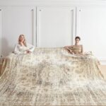 Oversized Vintage Pattern Blanket 120×120 Inches, Giant 10’x10′ for Bed, Travel, and Camping, Extra Large Soft Blanket for The Whole Family and Outdoor,Beige