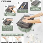 Travel Vacuum Storage Backpack with Air Pump Vacuum Seal Compression Space Saver Bags Clothing Vacpack Airback 18x14x8 inches Travel Bag Carry on Personal item Laptop Work Backpacks Women LightGreen